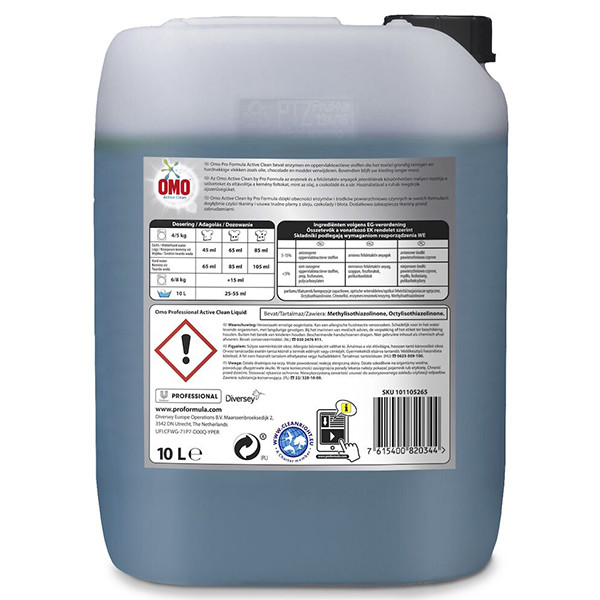 Aanbieding: Omo Professional Active Clean Liquid 10 L (2 stuks - 308 wasbeurten) SOM00085 - 2