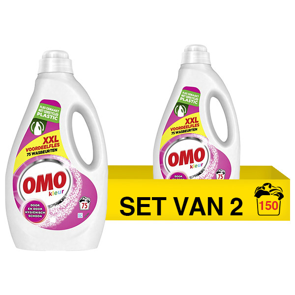 Omo Aanbieding: Omo vloeibaar wasmiddel kleur 3.75 liter (2 flessen - 150 wasbeurten)  SOM00059 - 1