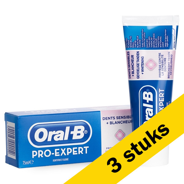 Aanbieding: 3x Oral-B Pro-Expert Sensitive Whitening (75 ml) Oral-B 123schoon.nl