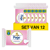 Page Aanbieding: 12 x Page vochtig toiletpapier Sensitive 38 doekjes  SPA00512
