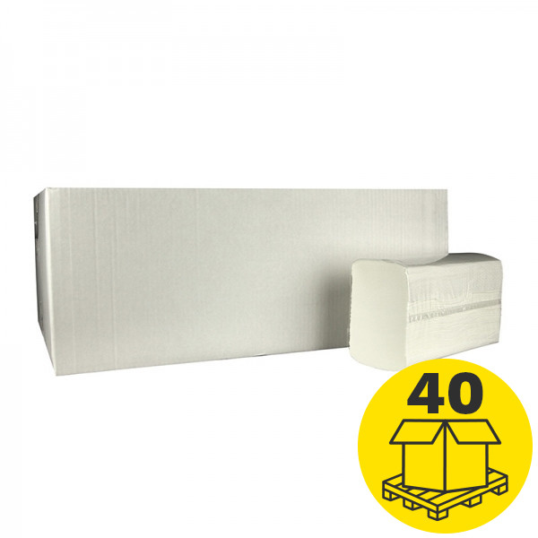 Palletvoordeel: Gevouwen handdoeken 2-laags | 1000 pakken | 123schoon huismerk | Geschikt voor Tork H2 dispenser SDR02051 - 1