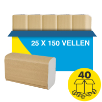 Palletvoordeel: Handdoekpapier Multifold 2-laags | 1000 pakken | 123schoon huismerk | Voor Tork H2 dispenser SDR09100