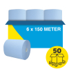 Palletvoordeel: Handdoekrol 2-laags | 300 x 150 meter | Blauw | 123schoon huismerk | Geschikt voor Tork H1 dispenser SDR02053 - 1