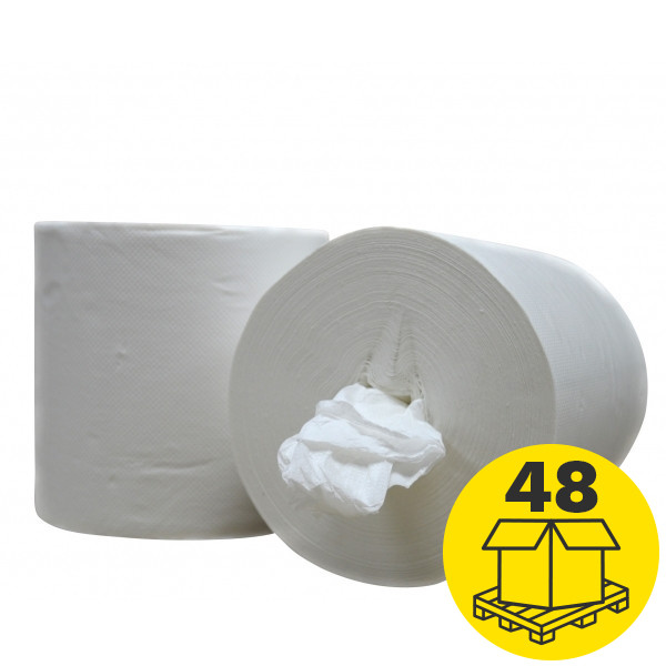 Palletvoordeel: Poetspapier 1-laags | 288 rollen | 123schoon huismerk | Geschikt voor Tork M2 dispenser SDR02061 - 1