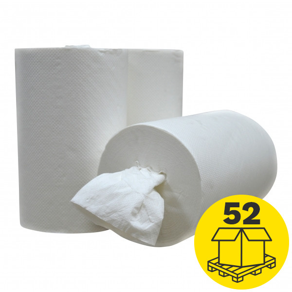 Palletvoordeel: Poetspapier 1-laags | 624 rollen | 123schoon huismerk | Geschikt voor Tork M1 dispenser SDR02055 - 1