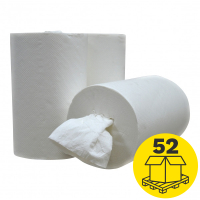 Palletvoordeel: Poetspapier 1-laags | 624 rollen | 123schoon huismerk | Geschikt voor Tork M1 dispenser SDR02055