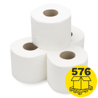 Palletvoordeel: Toiletpapier 2-laags | 576 x 4 rollen | 123schoon huismerk | Geschikt voor Tork T4 dispenser SDR02066
