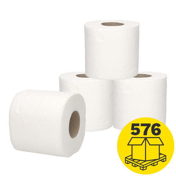 Palletvoordeel: Toiletpapier 2-laags | 576 x 4 rollen | 123schoon huismerk | Geschikt voor Tork T4 dispenser SDR02066 - 1