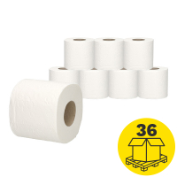 Palletvoordeel: Toiletpapier 4-laags | 288 x 8 rollen | 123schoon huismerk | Geschikt voor Tork T4 dispenser SDR02068