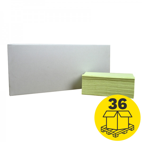 Palletvoordeel: Z-vouw handdoeken 2-laags | 540 pakken | Groen | 123schoon huismerk | Geschikt voor Tork H3 dispenser SDR02077 - 1