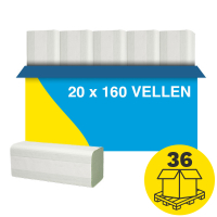 Palletvoordeel: Z-vouw handdoeken 2-laags | 540 pakken | Groen | 123schoon huismerk | Geschikt voor Tork H3 dispenser SDR02077