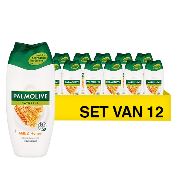 Aanbieding: Palmolive Naturals Melk & Honing Douchecrème (12 stuks - 250 ml) SPA04185 - 1