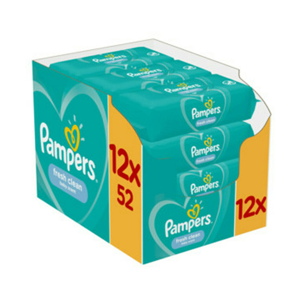 Pampers Aanbieding: Pampers billendoekjes Fresh Clean 12 x 52 stuks (624 doekjes)  SPA00192 - 1