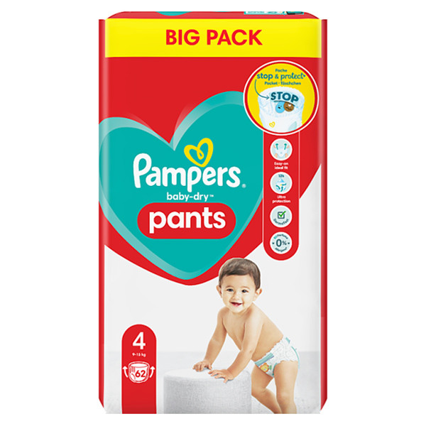 Pampers Baby-Dry luierbroekjes maat 4 (62 luiers)  SPA04110 - 1