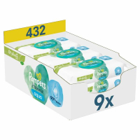 Pampers Harmonie Aqua billendoekjes | 432 doekjes | 0% plastic | 99% water (9 x 48 stuks)  SPA04046