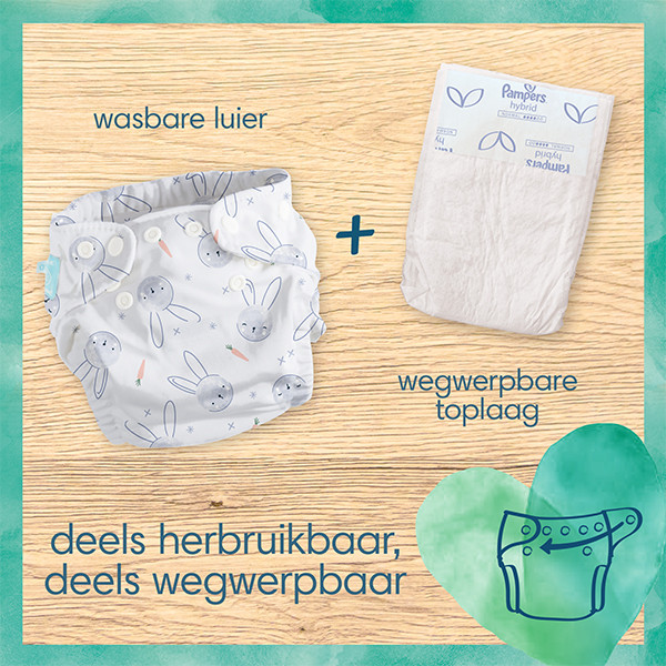 Pampers Harmonie Hybrid wasbare luiers 3-16 kg (1 wasbare luier + 15 toplagen)  SPA04114 - 3