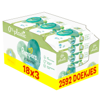 Pampers billendoekjes Harmonie Aqua | 2592 doekjes | 0% plastic | 99% water (54x 48 stuks)  SPA04125