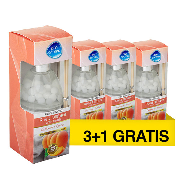 Aanbieding: Pan Aroma Dome Geurstokjes Cashmere & Apricot (4 stuks à 50 ml) SPA04515 - 1