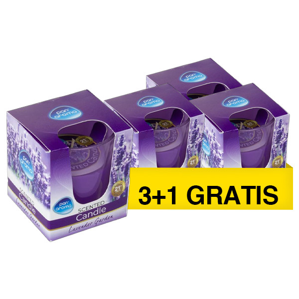 Aanbieding: Pan Aroma Geurkaars Lavender Garden 265 g (3+1 gratis) SPA04281 - 1