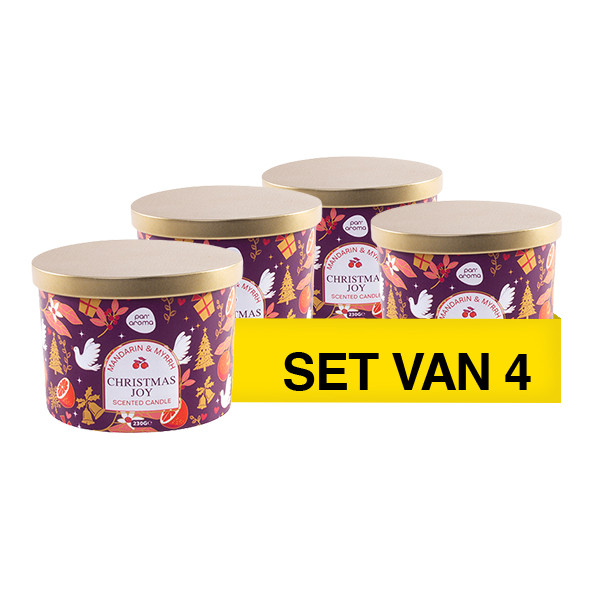 Aanbieding: Pan Aroma Geurkaars Met Deksel Christmas Joy 230 g (3+1 gratis) SPA04472 - 1