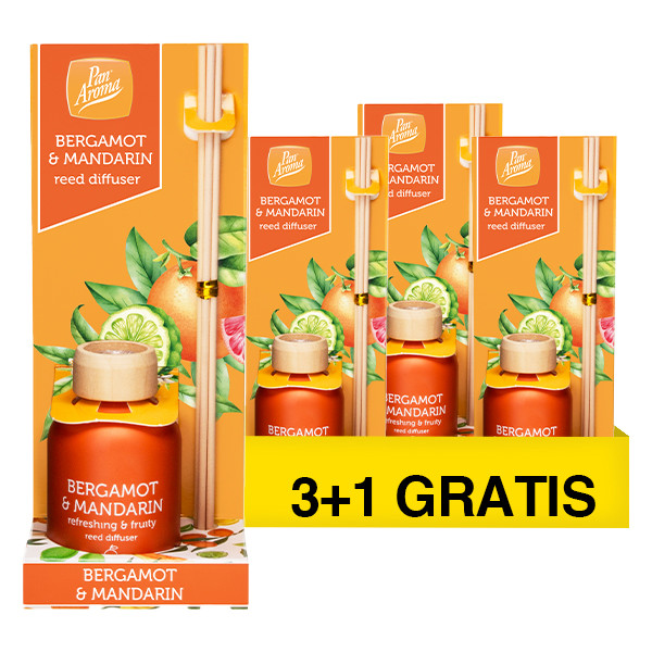 Aanbieding: Pan Aroma Geurstokjes Bergamot & Mandarin (4 stuks à 50 ml) SPA04319 - 1