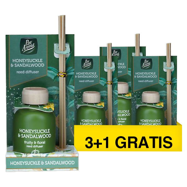 Aanbieding: Pan Aroma Geurstokjes Honeysuckle & Sandalwood (4 stuks à 50 ml) SPA04435 - 1