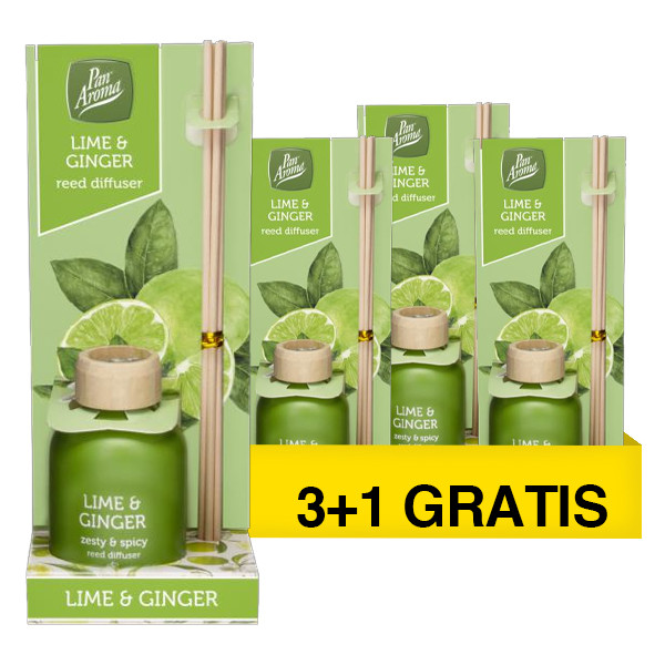 Aanbieding: Pan Aroma Geurstokjes Lime & Ginger (4 stuks à 50 ml) SPA04331 - 1