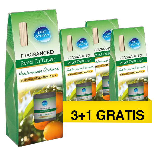 Aanbieding: Pan Aroma Geurstokjes Mediterranean Orchard (4 stuks à 30 ml) SPA04379 - 1
