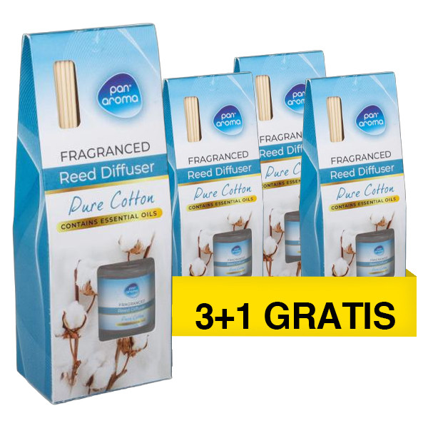 Aanbieding: Pan Aroma Geurstokjes Pure Cotton 30 ml (3+1 gratis) SPA04299 - 1