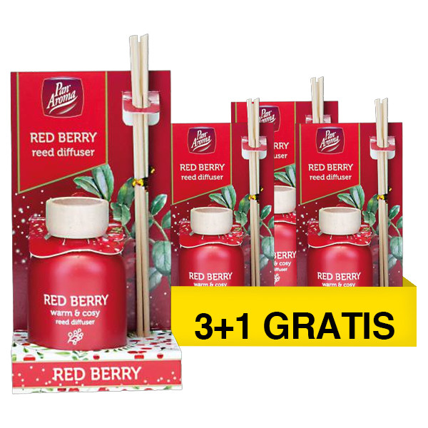 Aanbieding: Pan Aroma Geurstokjes Red Berry (4 stuks à 50 ml) SPA04431 - 1