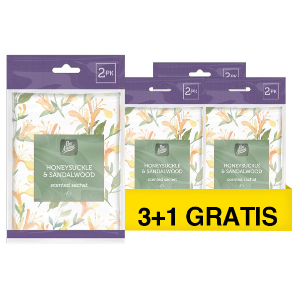 Aanbieding: Pan Aroma Geurzakjes Honeysuckle & Sandalwood (4 verpakkingen à 2 stuks) SPA04345 - 1