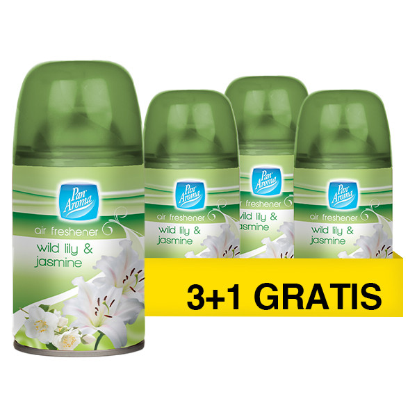 Aanbieding: Pan Aroma Luchtverfrisser Wild Lily & Jasmine Navulling 250 ml (3+1 gratis) SPA04417 - 1