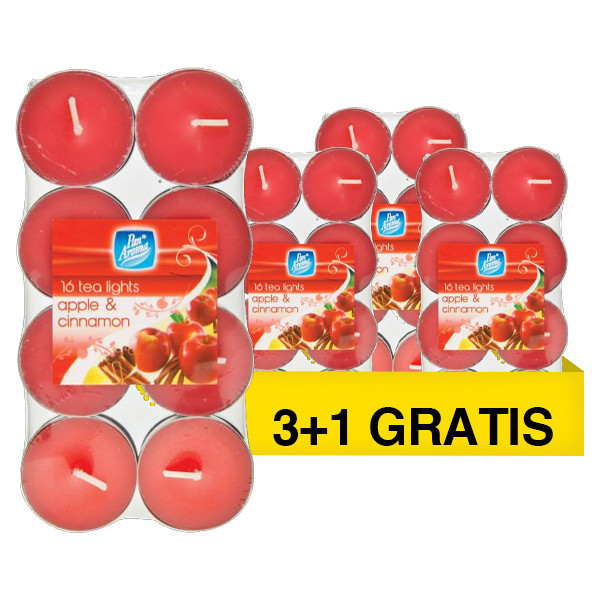 Aanbieding: Pan Aroma Waxinelichtjes Apple & Cinnamon 16 stuks  (3+1 gratis) SPA04313 - 1