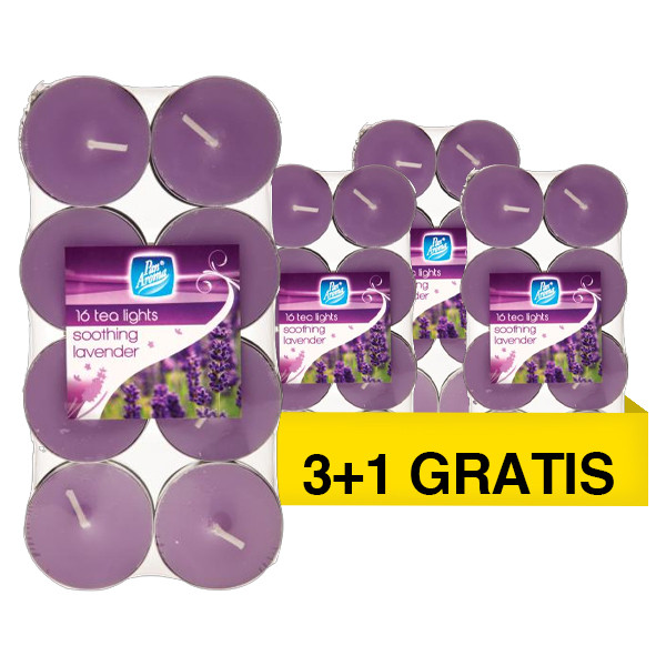 Aanbieding: Pan Aroma Waxinelichtjes Soothing Lavender 16 stuks (3+1 gratis) SPA04317 - 1