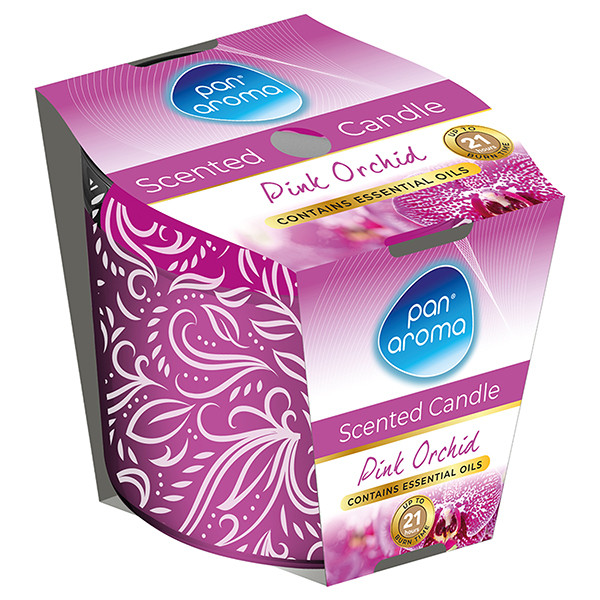 Pan Aroma Geurkaars Met Opdruk Pink Orchid (250 g) SPA04376 - 1