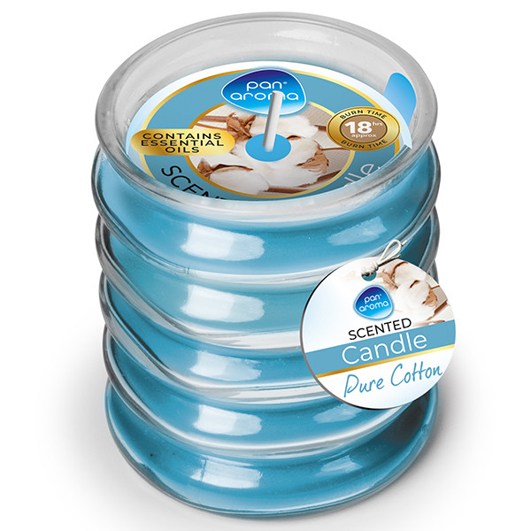 Pan Aroma Geurkaars in Geribbelde Glazen Pot | Pure Cotton | 270 g SPA04386 - 1