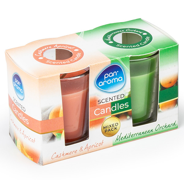 Pan Aroma Geurkaarsenset Cashmere & Apricot en Mediterranean ( 2 stuks) SPA04362 - 1