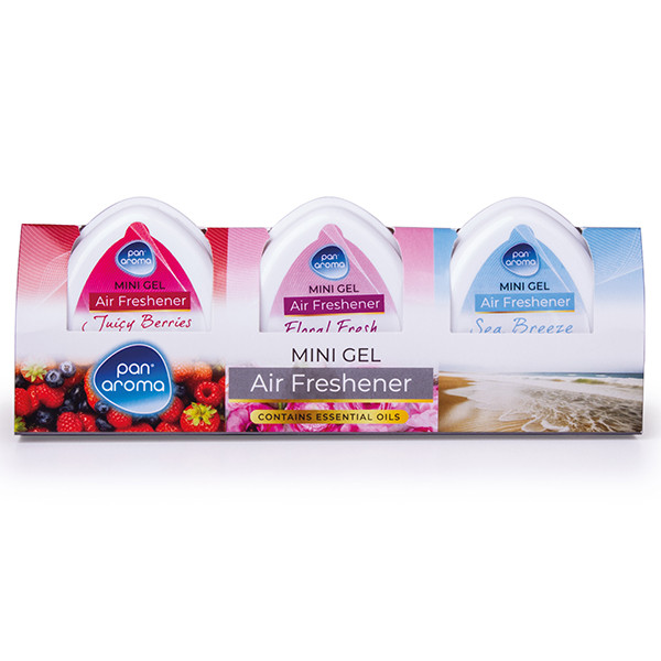 Pan Aroma Mini Gel Luchtverfrisserset Juicy Berries | Floral Fresh | Sea Breeze (3 stuks) SPA04356 - 1