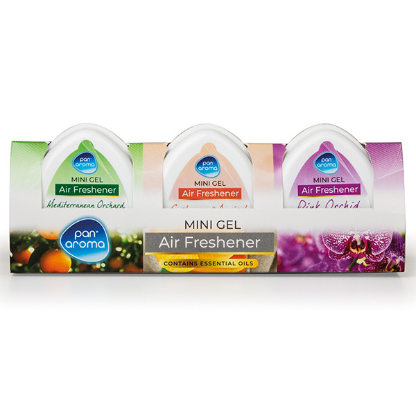Pan Aroma  Mini Gel Luchtverfrisserset Mediterranean Orchard | Cashmere & Apricot | Pink Orchid (3 stuks) SPA04384 - 1