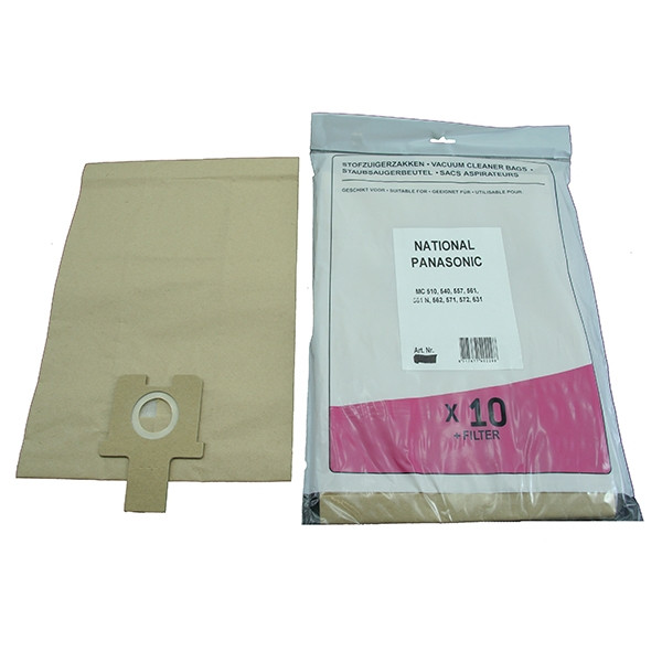 Panasonic papieren stofzuigerzakken 10 zakken + 1 filter (123schoon huismerk)  SPA00504 - 1