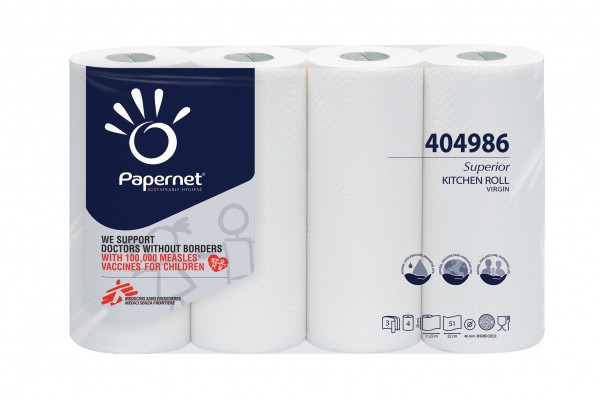 Papernet Superior keukenrollen 3-laags (4 rollen)  SPA00002 - 1
