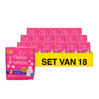Papillon Aanbieding: Papillon Maandverband Nacht Maxi Met Vleugeltjes Maat 3 (18 verpakkingen - 144 stuks)  SPA04195