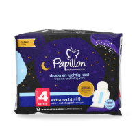 Papillon Maandverband Extra Nacht Ultra Met Vleugeltjes Maat 4 (9 stuks)  SPA04210