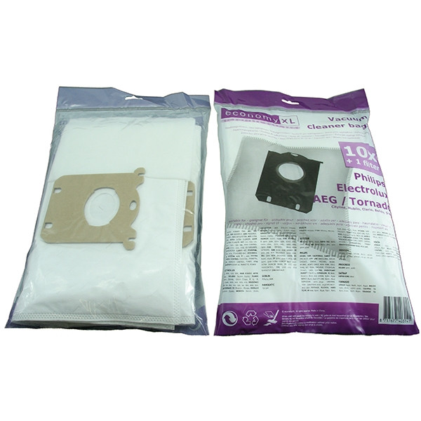 Philips microvezel S-bag stofzuigerzakken 10 zakken + 1 filter (123schoon huismerk)  SPH01004 - 1