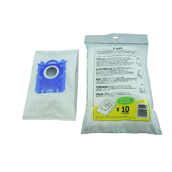 Philips microvezel S-bag stofzuigerzakken 10 zakken + 2 filters (123schoon huismerk)  SPH01001 - 1