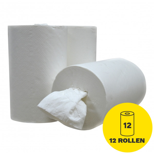 Poetspapier 1-laags | 12 x 120m | 123schoon huismerk | Geschikt voor Tork M1 dispenser SDR02021 - 1