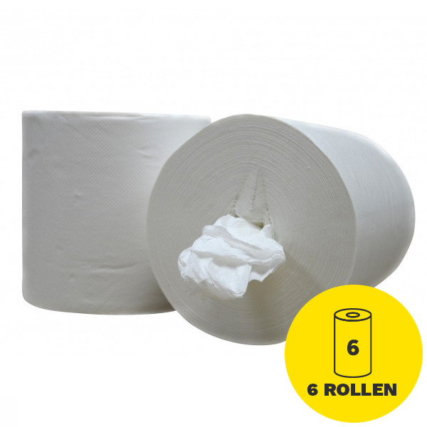 Poetspapier 1-laags | 6 x 300m | 123schoon huismerk | Geschikt voor Tork M2 dispenser SDR02027 - 1