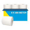 Poetspapier 1-laags | 6 x 300m | 123schoon huismerk | Geschikt voor Tork M2 dispenser SDR02029 - 1
