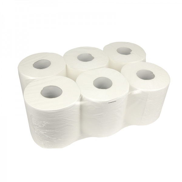 Poetspapier 2-laags | 6 x 150m | 123schoon huismerk | Geschikt voor Tork M2 dispenser  SDR02024 - 1