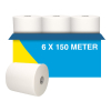 Poetspapier 2-laags | 6 x 150m | 123schoon huismerk | Geschikt voor Tork M2 dispenser SDR02024 - 1